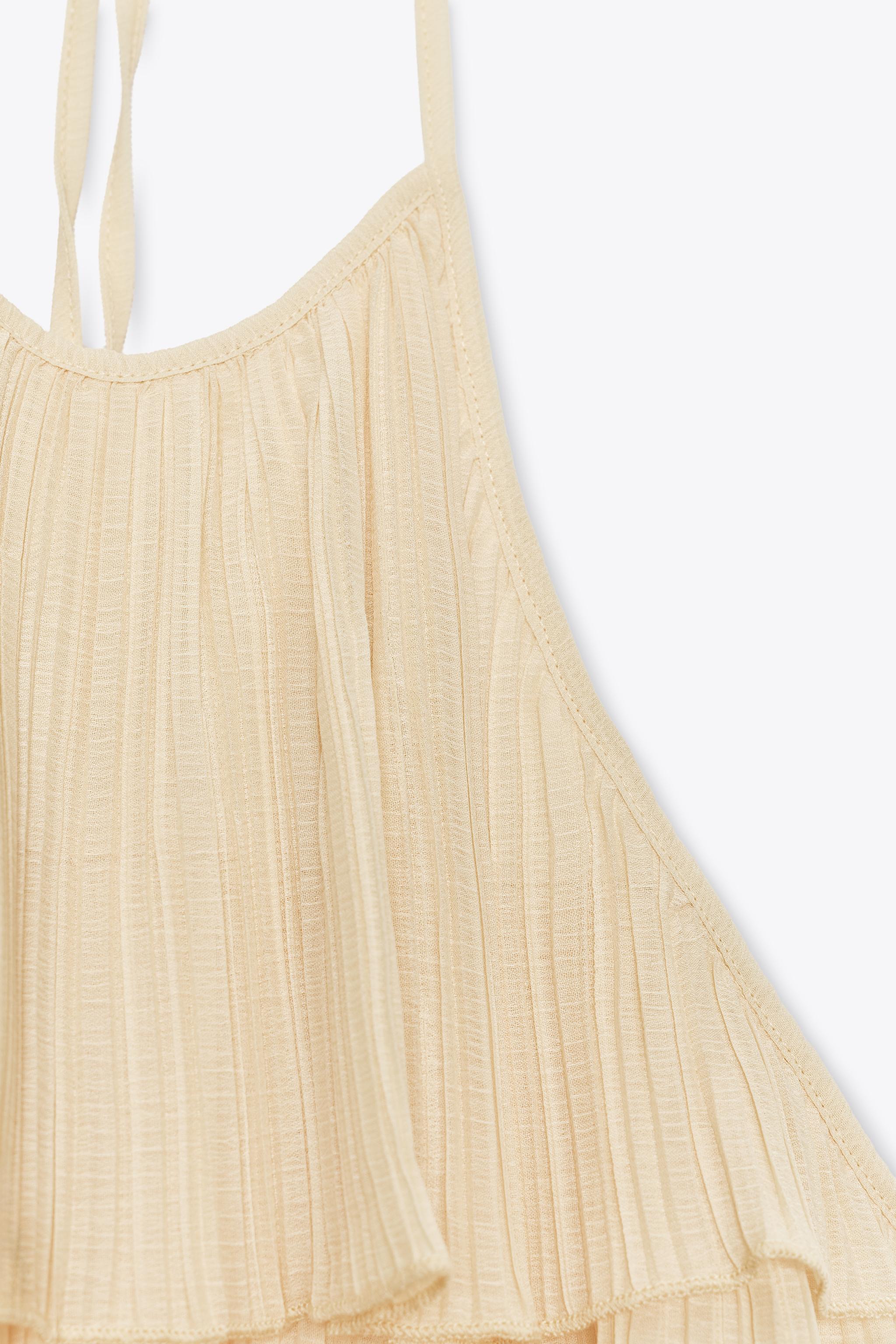 RUFFLED HALTER DRESS